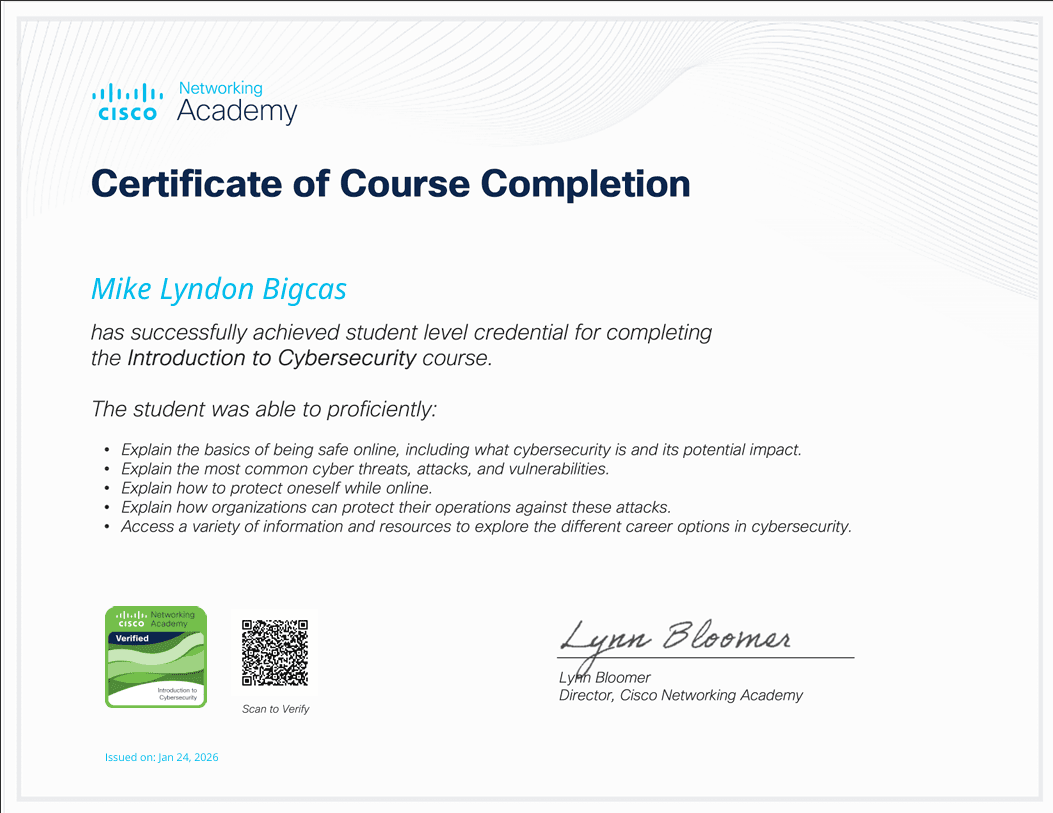 Introduction to Cybersecurity